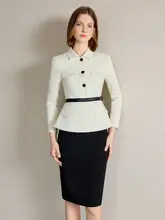 女性用スーツセット【白色・スタイリッシュ・タイトスカート】（セットアップ対応）