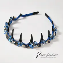 高級感溢れる豪華な水晶ビジュー付きヘアバンド【天然素材・ふんわりデザイン】