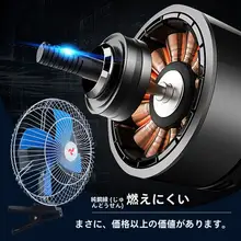 車載用電動ファン【12V・24V対応・10インチ・クリップ付き・首振り機能】