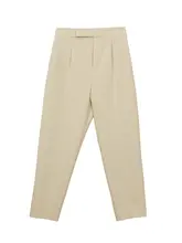 高級感のあるクラシックデザイン 秋冬用 ウール製ハイウエストストレートパンツ【細身・フィット】