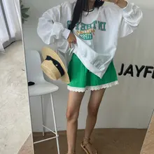 ウエストゴムのレースフリル付きワイドパンツ（セットアップ対応）