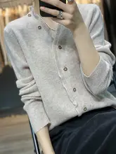 Vネックフリンジ付き カシミヤカーディガン【レディース・ゆったりサイズ・長袖・ニット】