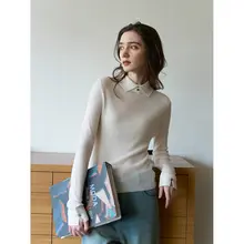 春にぴったりなニットカーディガン【フレンチカラー・薄手・細編み】