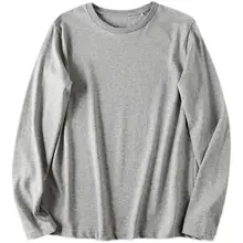 高級コットン使用のメンズ長袖丸首Tシャツ【極上の柔らかさ・シンプルデザイン】