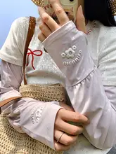 可愛らしい花柄UVカットアイススリーブ【夏用・薄手・通気性・ラフフィット】