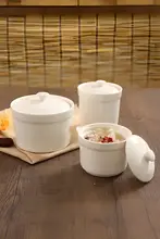 一人用 窯焼き陶器スープボウル【カバー付き・蒸し料理用】