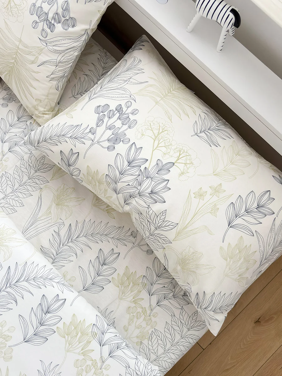 春夏用綿100%ベッドシーツ：季節問わずの清新的植物花卉デザイン