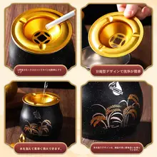 スタイリッシュなステンレス製灰皿【蓋付き・デスクトップ収納・家庭用・オフィス用】