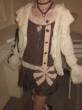 泡泡菠萝油風 ヴィンテージ風杏色カーディガン【廃土風・ショート丈】
