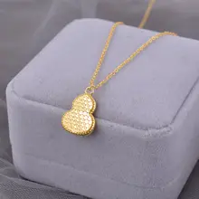 925純銀ネックレス【スカラデザイン・金のひょうたん・女性用・気品のある鎖骨チェーン】