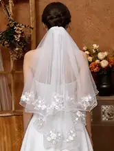 二重レースの白いウェディングベール【高級感・フレンチスタイル・結婚式用・おしゃれな撮影小物】