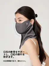 夏用 アイスシルク素材の全顔日焼け防止マスク【通気性・ネックガード付き・UVカット】