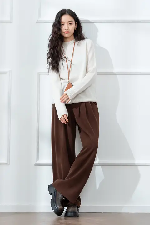 LAGOGO 半高ネックニットトップス【シンプルデザイン・女性用・冬用】