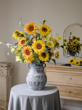 ひまわり フェイクフラワー リビング ダイニング 装飾 ブーケ 人工 flor エコー