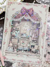 夢の雰囲気を演出する雲と桜のミニチュアシーン 壁貼りステッカー【夢の木馬・インテリア装飾】