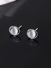 純銀製 カット猫眼石のイヤリング【耳穴を育てる・独特で美しいデザイン】