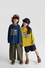 長袖Tシャツ キッズ ボーイズ ガールズ モザイク柄 接触冷感 抗菌 スポーツ カジュアル トップス「DUOLOVEMAMA」