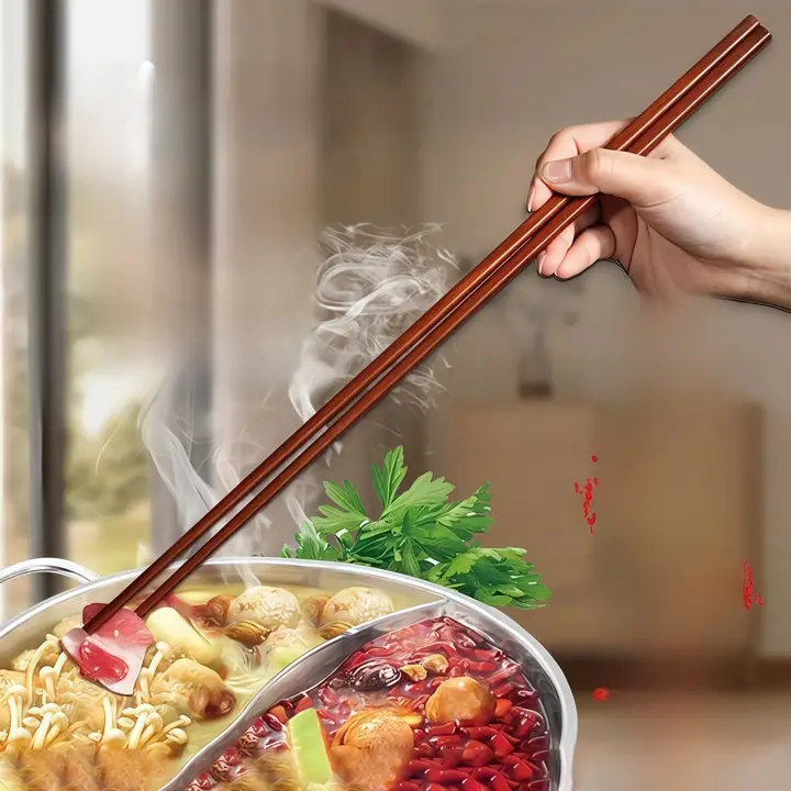 耐熱性 薄型長箸【油揚げ用・厨房用・赤檀木製】