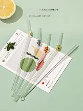 カラフルな曲がり吸管のガラスストロー【耐熱・透明・可愛いデザイン】