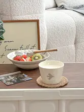文芸的で清新なデザインの鳥モチーフ陶器カップ【コーヒー・ミルク・家庭用・カップル向け】