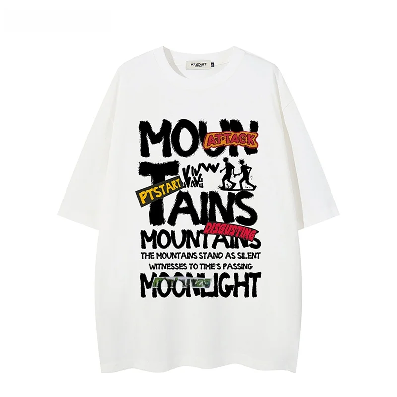カジュアルデザインのラウンドネック半袖Tシャツ：ストリートスタイルメンズの基本コーデ