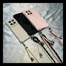 シンプルな首掛けスマホケース【対応機種多数・ストラップ付き】