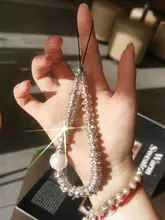 ファッションパール吊り下げストラップ【水晶装飾・耐久性・汎用タイプ】