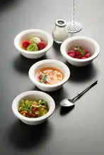 可愛いミニ草帽型調味皿【白色・火鍋用・デザート皿】