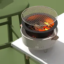 屋外用 円形 ポータブル 炭焼き 兼用 暖房バーベキューグリル【家庭用・室内外両用】