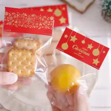 ヘッダーカード 箔押し ビーズ装飾 赤 クッキー 菓子 ラッピング クリスマス おしゃれ