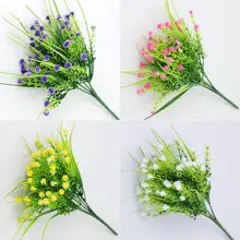 ユーカリとスターフラワーの飾り用プラスチック造花束【単枝・フェンス装飾用】
