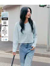 通勤用 ツイード風 ジャケット【花柄ボタン・ショート丈・春用】