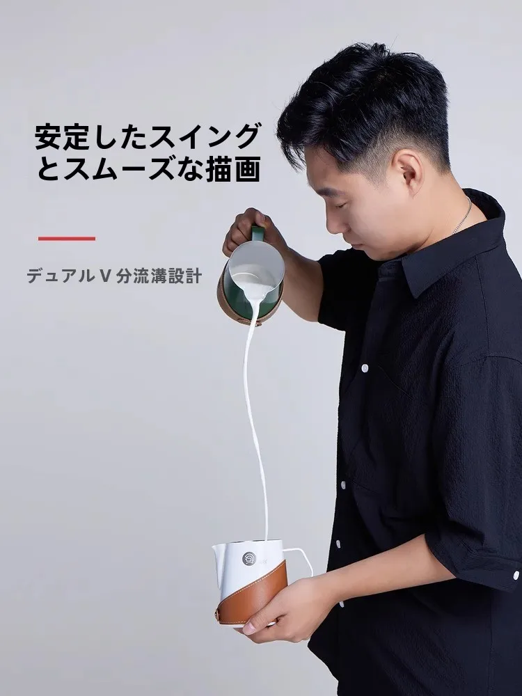 hero コーヒーラテアート用ミルクピッチャー：プロ仕様の尖ったノズルとサイズ選択によるアート表現の実現