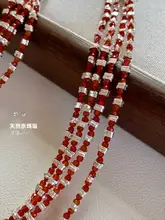 天然紅瑪瑙ネックレス【新中華風・重ね着けに最適・S925純銀】