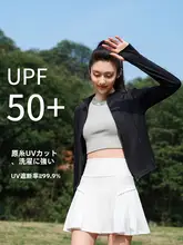 ウエスト引き締め効果のある夏用UVカット冷感コート【立襟・アウトドア用】