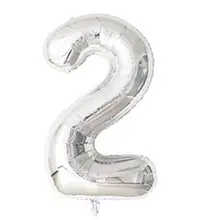 シルバー数字アルミ風船 0123456789【誕生日・子供用・男女兼用】