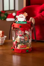 ギフトボックス クリアバケツ 丸型 持ち手付き 透明 クリスマス ラッピング お菓子入れ クッキー キャンディ