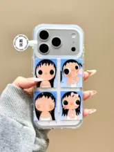 キラキラ四宮格デザインの大頭照スマホケース【iPhone対応・女性向け・全包囲タイプ】