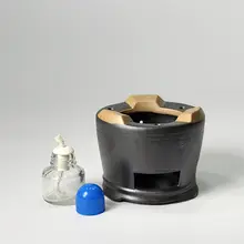高品質 粗陶製 茶用ポット【温茶・酒精ランプ付き・茶道具】