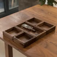 収納ボックス オフィス 玄関 鍵 文具 アクセサリー 無垢材 胡桃木 シンプルスタイル