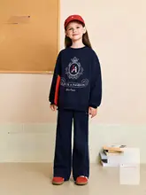 女児用カジュアル学院風スポーツパーカー【秋用・長袖・極上の柔らかさ】（セットアップ対応）