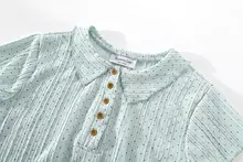 可愛らしいデザインのドット柄ショートスリーブTシャツ【夏用・フリル付き・女性用】