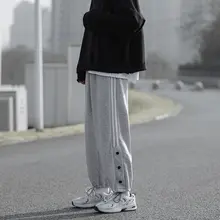 カジュアルメンズパンツ【春秋用・ウエストボタン・リブ付き・ストレートシルエット】