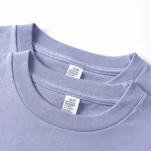 コットン製 丸首長袖Tシャツ【厚手・無地・カジュアル・ユニセックス・ミストパープル】