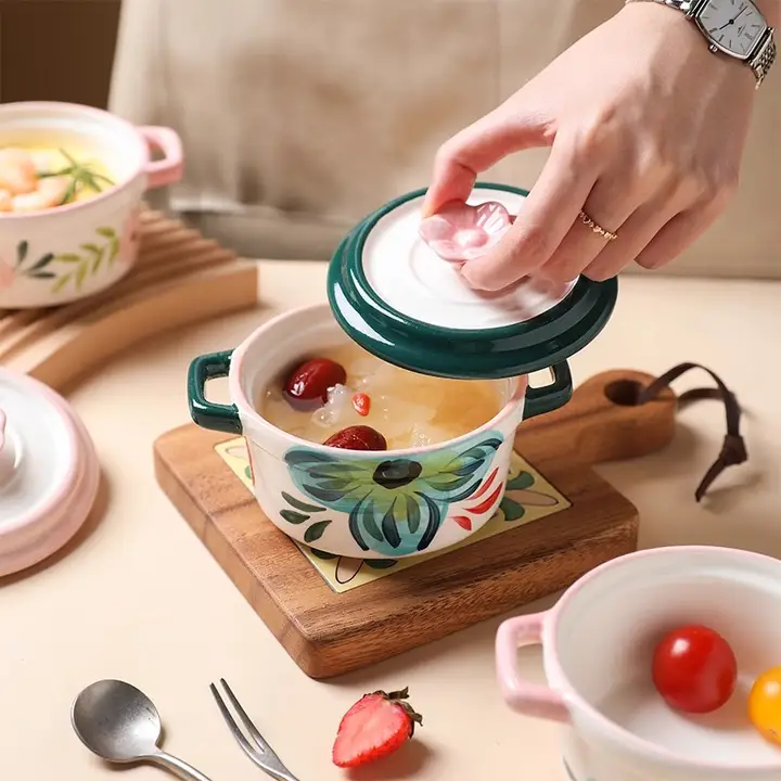 Tlife ピオニー セラミック一人用蒸し器【隔水式・小容量・卵蒸し用】