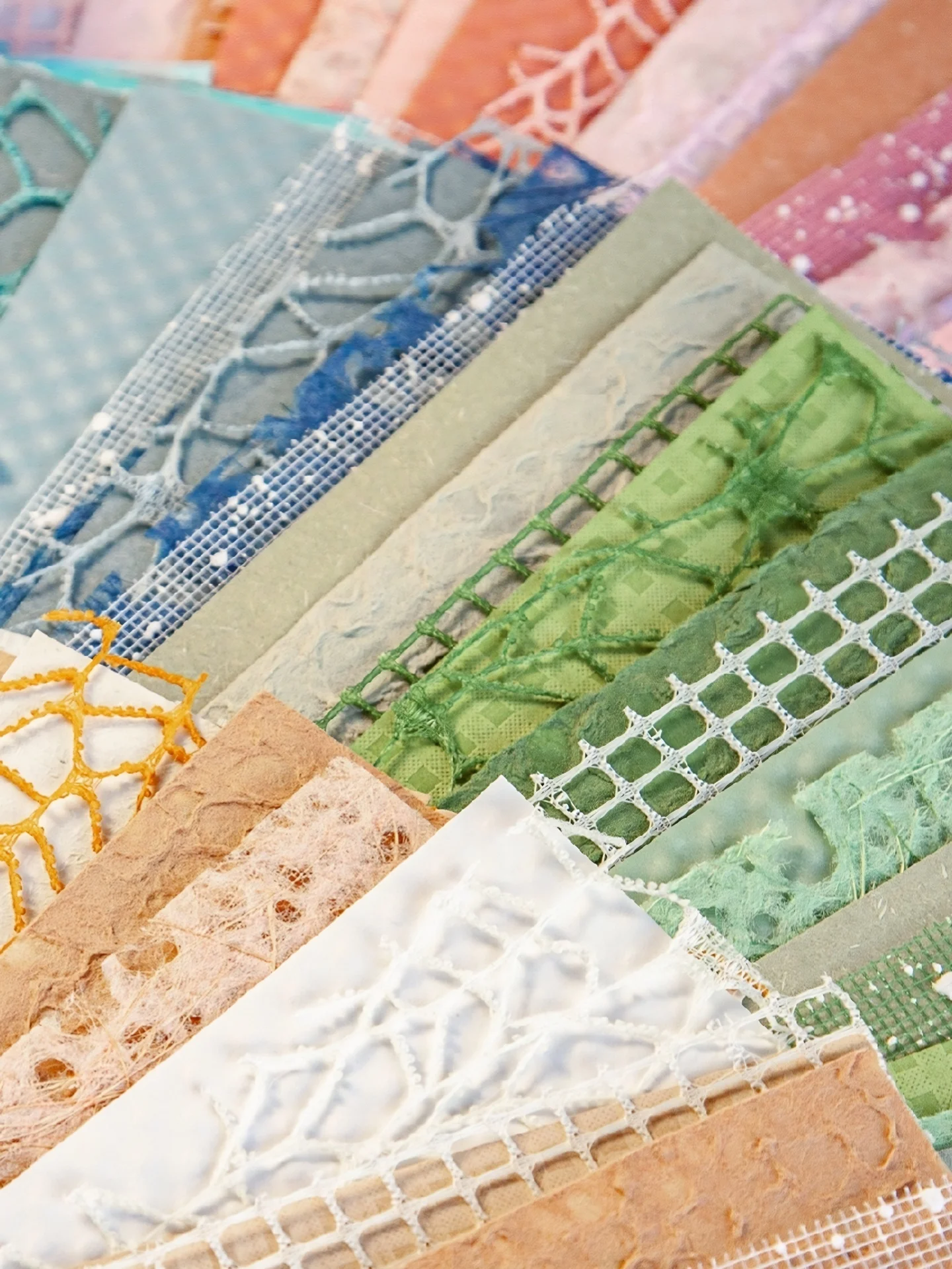 クラフト用メッシュ紙素材セット：DIY・手帳・レトロスタイルのシンプルデザインを実現