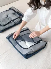 大容量折りたたみ式旅行用衣類収納バッグ【通気性メッシュ・ファスナー付き】