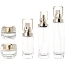 エレガントなデザインのガラス容器【ダイヤモンドカット・厚手・化粧水・クリーム用】