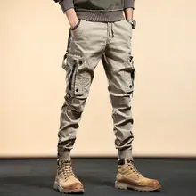 加绒ミリタリースタイル作業パンツ【ジッパーポケット・テーパードデザイン・男性用】