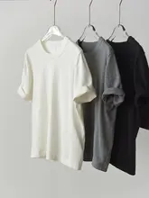 全棉ニットTシャツ【クルーネック・ショートスリーブ・シンプルデザイン】